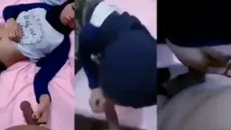 Menggoda Dengan Jilbab Biru Yang Diperintah Untuk Masturbasi
